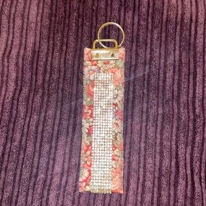 Frayed Rhinestone Wristlet Keychain